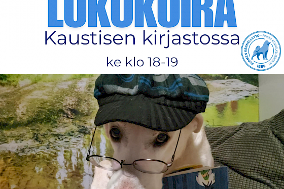 Lukukoira Kaustisen kunnankirjastossa